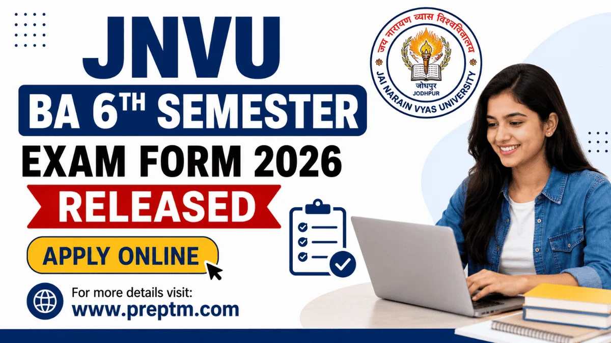 JNVU BA 6th Semester Exam Form 2026 Released - Apply Online